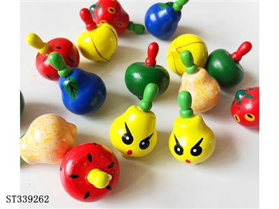木制彩色水果陀螺 小手转动小陀螺 传统怀旧儿童木质益智玩具 - ST339262