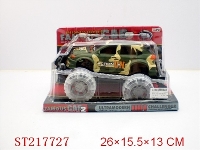 ST217727 - 惯性迷彩明轮越野车/音乐.灯光.4灯红蓝2闪.包电(沙漠黄.军绿)