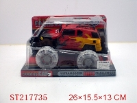 ST217735 - 惯性火龙明轮越野车/音乐.灯光.4灯红蓝2闪.包电(白.红)