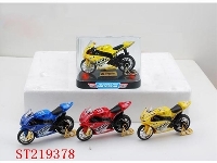 ST219378 - DIE-CAST METAL MOTORBIKE MODEL WITH LIGHT ANS MUSIC （BATTRTY）RED，BLUE，YELLOW