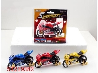 ST219382 - DIE-CAST METAL MOTORBIKE MODEL WITH  MUSIC （BATTRTY）RED，BLUE，YELLOW