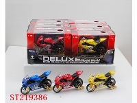 ST219386 - 6PCS DIE-CAST METAL MOTORBIKE MODEL WITH  MUSIC （BATTRTY）RED，BLUE，YELLOW