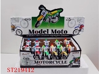 ST219412 - 12PCS DIE-CAST METAL CROSS-CRONTRY MITORBIKE WITH MUSIC (4 STYLES,RED,BLUE,YELLOW,GREEN)BATTRTY