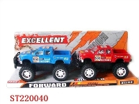 ST220040 - 惯性越野屏封皮卡车（2只装）/二色混装