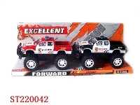 ST220042 - 惯性越野警用屏封皮卡车（2只装）/二色混装