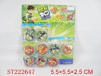 ST222647 - BEN10灯光离合溜溜球（12PCS）