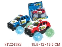 ST224182 - 惯性警车(车轮带灯.包电)/二款混装(红.蓝.黑)宝马.保时捷