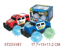 ST224187 - 惯性警车(车轮带灯.包电)/二款混装(红.蓝.黑)悍马