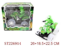 ST226914 - BEN10惯性明轮沙滩摩托带IC+闪光灯（有坐人）一款一色装