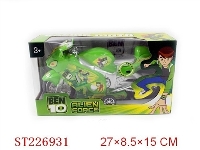 ST226931 - BEN10惯性摩托车带IC+灯光 一款一色装