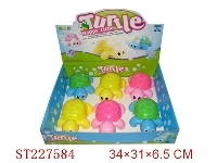 ST227584 - PULL LINE TURTLE WITH LIGHT AND MUSIC (3 COLOES ASSORTED)6PCS