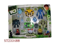 ST233488 - 5只第5代带灯光BEN10公仔配8只彩画公仔/手表飞碟变身器