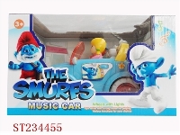 ST234455 - B/O SMURFS CAR WITH LIGHT & MUSIC