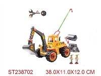 ST238702 - 二款拆装惯性佛手(挖土/压路)工程车(2树)