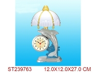 ST239763 - 海豚喷彩粉台灯钟