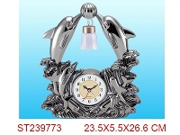 ST239773 - 双海豚座钟(-1乌金、-2金色、-5电镀银）