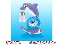 ST239778 - 卡通海豚台灯钟(-3喷蓝色)(-6喷彩粉)