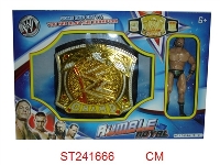 ST241666 - WWE摔角斗士冠军腰带+18公分人偶