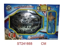ST241668 - WWE摔角斗士ECW银色腰带+18公分人偶