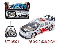 ST246071 - 1：18四通移印无充电遥控车（白蓝2色/车头车轮车底带灯光）