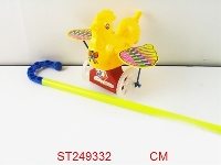 ST249332 - 手推鸡带闪光+音乐（黄/橙红2色）