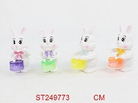 ST249773 - WIND UP RABBIT WITH DRUM CANDY TOY (MIXED 4 COLORS)