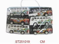 ST251019 - 二色巴士回力警车(6只庄）