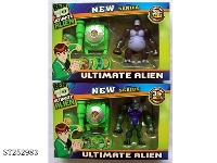 ST252983 - 带灯光BEN10公仔配飞碟望远镜手表、YOYO球（2款混装）