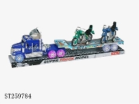 ST259784 - 玩具总动员惯性拖头载2只回力哈雷摩托车（灯光+IC）