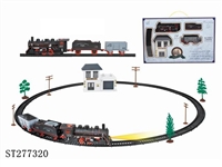 ST277320 - B/O CLASSIC RAIL TRIAN SET WITH WAITING BUILDING & LIGHT /24PCS
