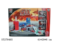 ST279465 - 消防停车场（配3只塑料车，1只塑料飞机)