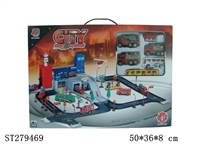ST279469 - 消防轨道停车场（ 配3只塑料车，1只塑料飞机，2只巴士)
