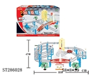 ST286028 - 电动轨道穿越极限配1只小车(灯光音乐桥,升降架升降功能)