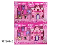 ST286146 - CASTLE WITH COLORFUL LIGHTS & 12 SONGS & FURNITURE & PEOPLE (MIXED 2 KINDS)