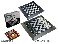 ST289618 - 2合1黑白国际象棋&西洋跳棋