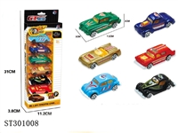 ST301008 - 1:64滑行合金老爷车六只装