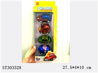 ST303528 - 4只开窗展示盒美国队长回力合金车