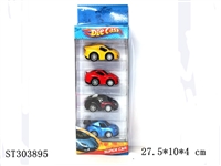 ST303895 - 开窗展示盒4只Q版卡通回力合金车
