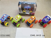 ST311681 - 1只开窗盒汽车总动员 涂鸦版大轮越野避震回力合金车