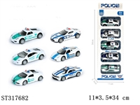 ST317682 - 6款回力合金仿真警车（5只/盒）