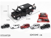 ST318729 - 1:32奔驰大G带灯光音乐四开门回力合金车/12PCS