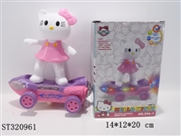 ST320961 - Kitty猫旋转画板 电动灯光音乐 粉紫两色