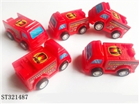 ST321487 - PULL BACK FIRE FIGHTING TRUCK WITH STICKER