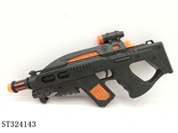 ST324143 - 黑色电动仿真枪带灯光、音乐、动作
