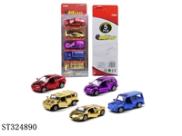 ST324890 - 1:64 PULL BACK DIE CAST POLICE CAR WITH 2 OPENING CARS
