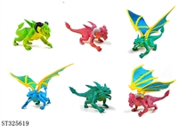 ST325619 - HORNED DINOSAUR + PTEROSAUR