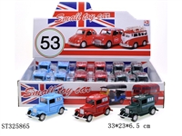 ST325865 - PULL BACK DIE CAST CLASSIC CAR WITH OPENING DOORS