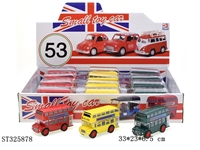 ST325878 - PULL BACK DIE CAST DOUBLE-DECKER BUS