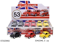 ST325882 - PULL BACK DIE CAST CAR WITH OPENING DOORS