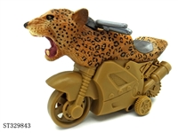 ST329843 - Friction Wild Animal Stunt Motorcycle-Leopard